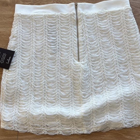 Lulus Cream Ruffled Mini Pencil Skirt for Cocktail - Picture 5 of 6